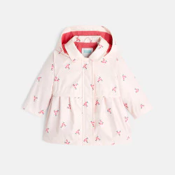 Imperméable ciré fleuri rose bébé fille