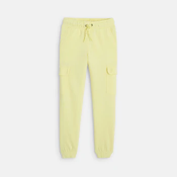 Pantalon de jogging cargo uni jaune Fille