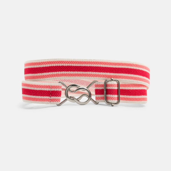 Ceinture élastiquée rayée rouge Fille