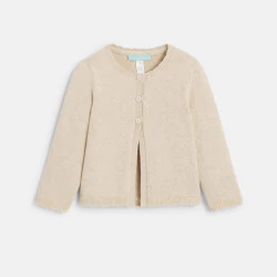 Gilet maille tricot beige bébé fille