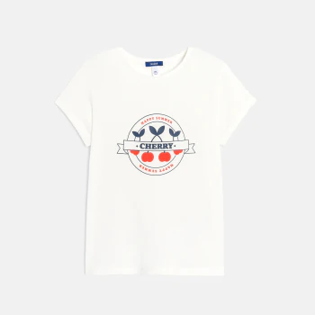 T-shirt manches courtes blanc Fille