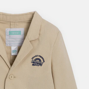 Veste chic coton et lin beige bébé garçon