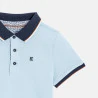 Polo manches courtes en coton piqué bleu ciel Garçon