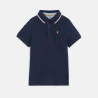 Polo manches courtes en coton piqué bleu marine Garçon