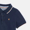 Polo manches courtes en coton piqué bleu marine Garçon