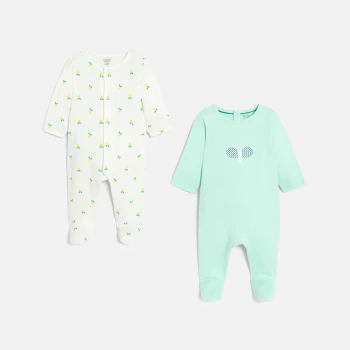 Dors-bien coton imprimé bébé fille (lot de 2)