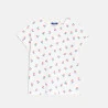 T-shirt manches courtes motifs cerises blanc Fille