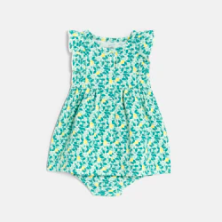 Robe coton fantaisie citrons bleu bébé fille