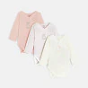 Body croisé manches longues bébé fille (lot de 3)