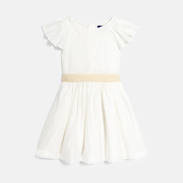 Robe de cérémonie blanc irisé Fille