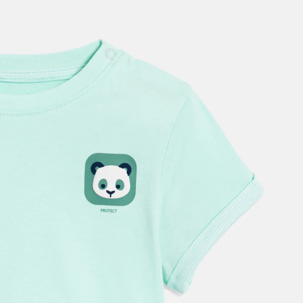 T-shirt à motif bleu vert bébé garçon