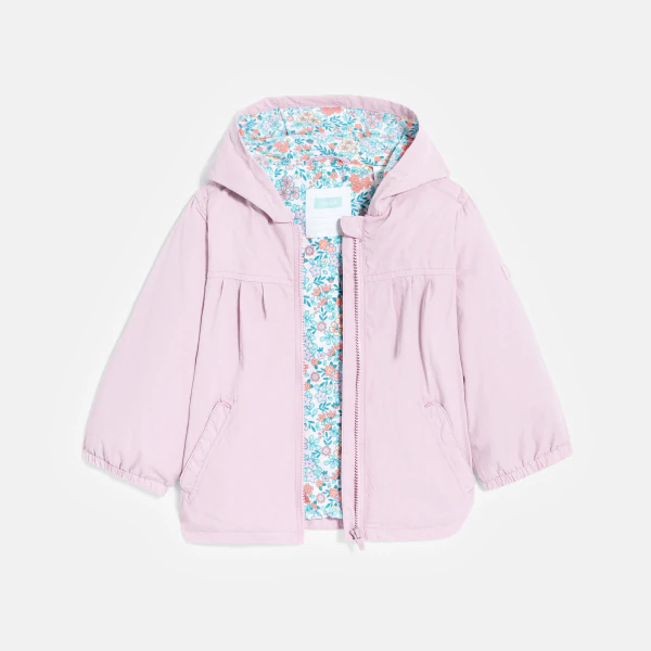 Veste à capuche lilas bébé fille