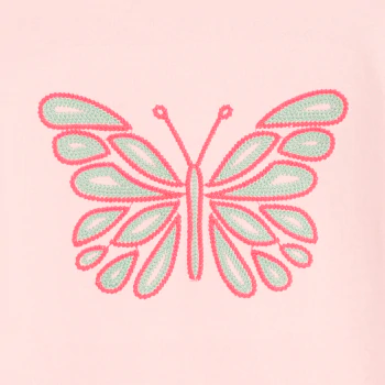 T-shirt manches courtes motif papillon rose Fille