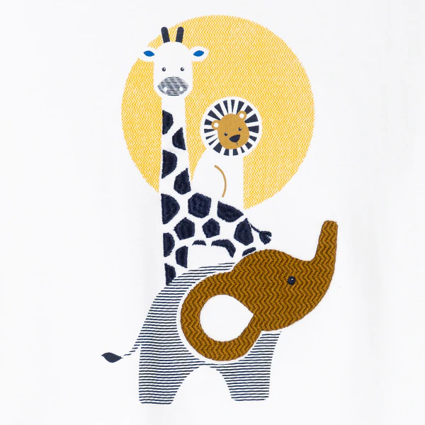 T-shirt animaux blanc bébé garçon