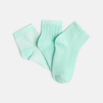 Chaussettes coton jacquard fantaisie vert bébé garçon