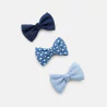 Barrettes nœuds papillon imprimés (lot de 3) bleu fille