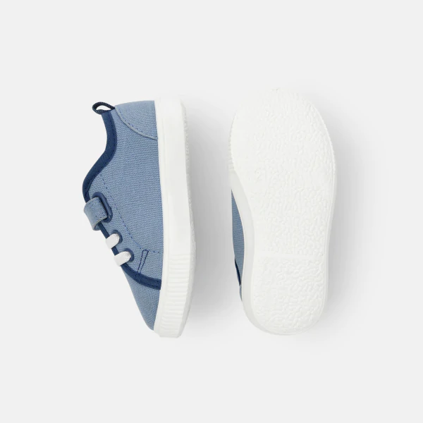 Chaussures en toile bleu bébé garçon