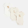 Body manches courtes col us beige bébé mixte (lot de 3)