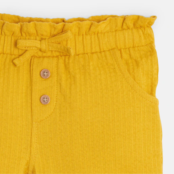 Short coton fantaisie léger jaune bébé fille