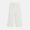 Pantalon large taille haute blanc Fille