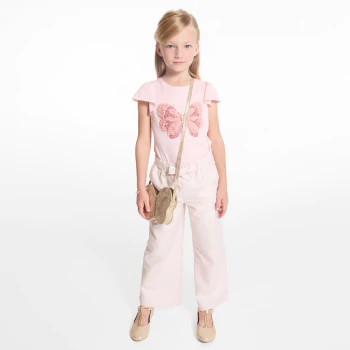 T-shirt motif papillon rose Fille