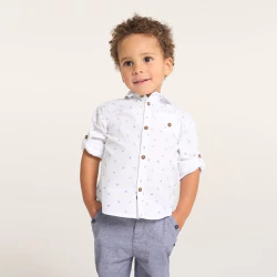 Chemise modulable palmiers blanc bébé garçon