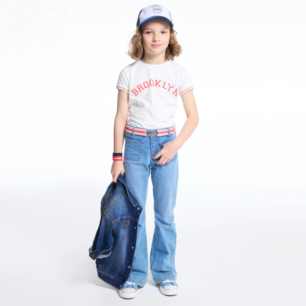 T-shirt manches courtes blanc Fille