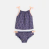 Maillot de bain 2 pièces fleuri bleu bébé fille