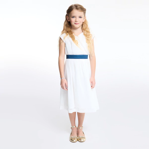 Robe chic sans manches blanc Fille