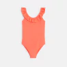 Maillot de bain 1 pièce uni orange Fille