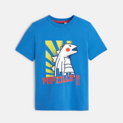 T-shirt manches courtes motif dinosaure bleu Garçon