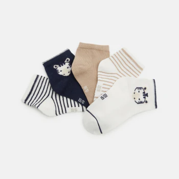 Chaussettes basses zèbre multicolore bébé garçon (lot de 5)