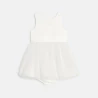 Robe chic bi-matière blanc bébé fille