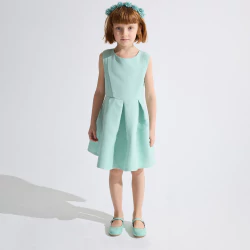 Robe de cérémonie sans manches vert Fille