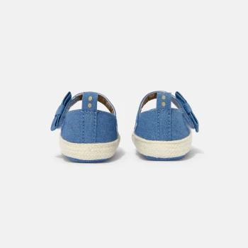 Ballerines à scratch denim bleu bébé fille