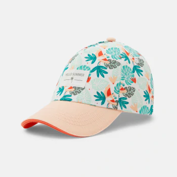 Casquette fleurie rose bébé fille