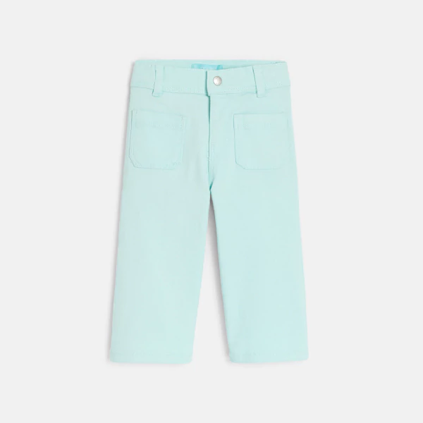 Pantalon large bleu bébé fille