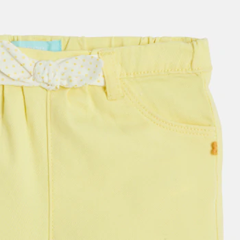 Short nœud fantaisie jaune bébé fille