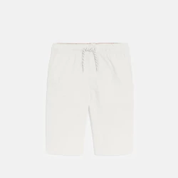 Bermuda slim en toile unie blanc garçon