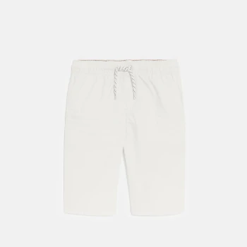 Bermuda slim en toile unie blanc garçon