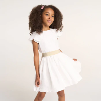 Robe de cérémonie blanc irisé Fille