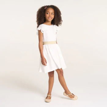 Robe de cérémonie blanc irisé Fille