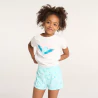 Pyja-short motif oiseau turquoise Fille