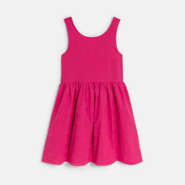 Robe de cérémonie unie rose Fille