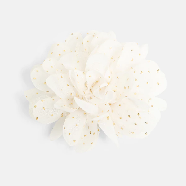 Broche/barrette fleur blanc Fille