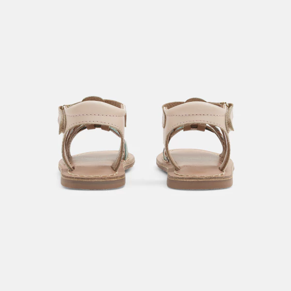 Sandale cuir rose bébé fille