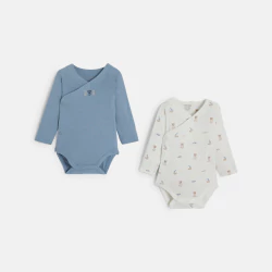 Body évolutif bleu naissance (lot de 2)