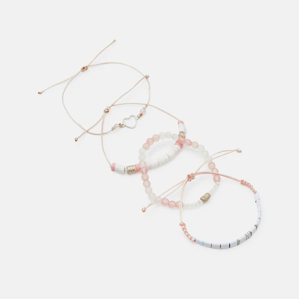 Bracelets fantaisie rose Fille (lot de 4)