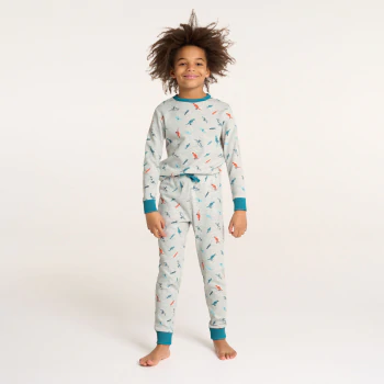 Pyjama 2 pièces motifs dinosaures gris Garçon