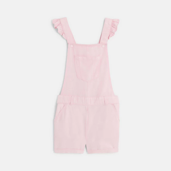 Salopette-short en lyocell rose Fille